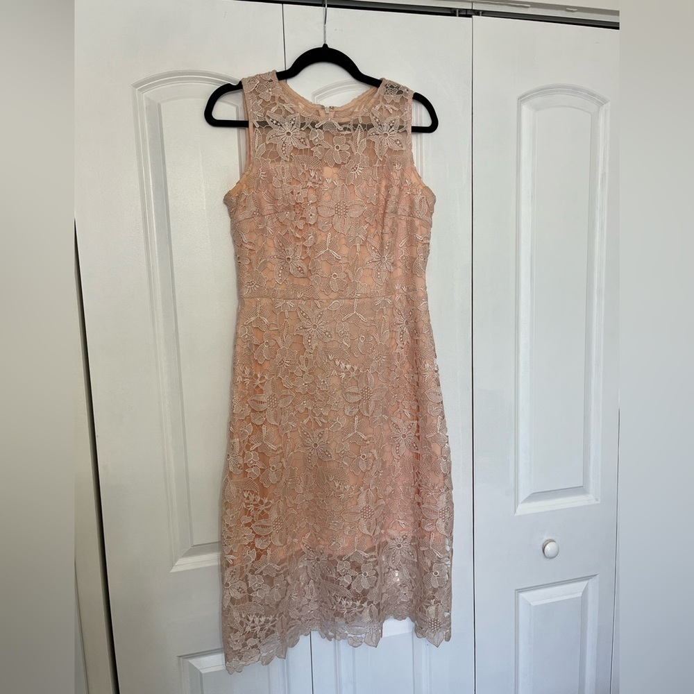 Julia Jordan | Blush Lace Cocktail Dress | Size 8